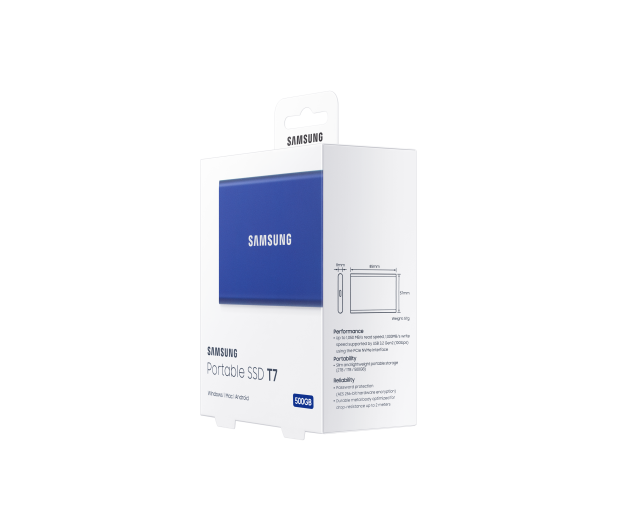 Samsung Portable SSD T7 500GB USB 3.2 Gen. 2 Niebieski - 562872 - zdjęcie 10